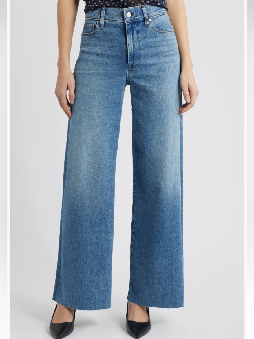 $288 Frame Le Slim Palazzo High-Rise Wide Leg Jeans - Clue Raw After Size 27